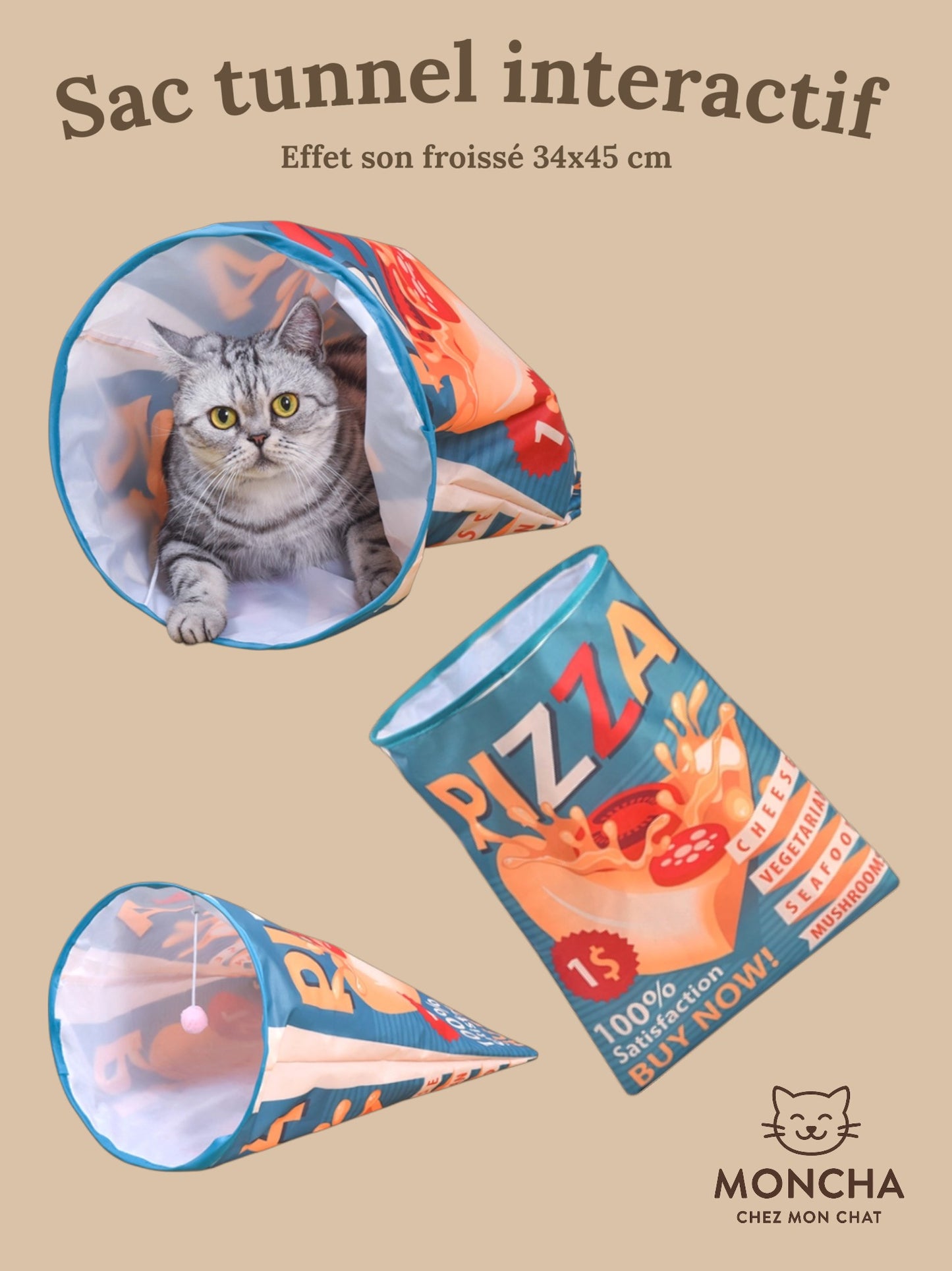 Jeu chat sac tunnel interactif